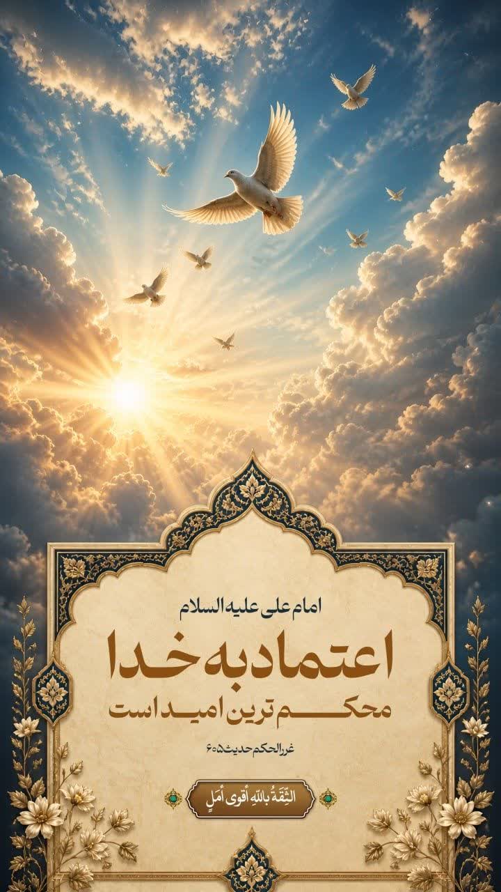 اعتماد به خدا محكم ترين اميد است